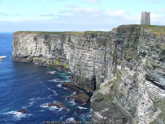 Marwick Head seabird cliffs beneath the Kitchener Memorial