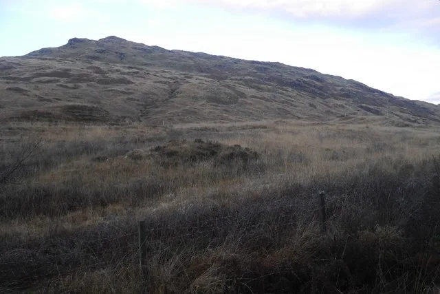 Rough upland ground beneath Stob an Fhàinne at Inversnaid