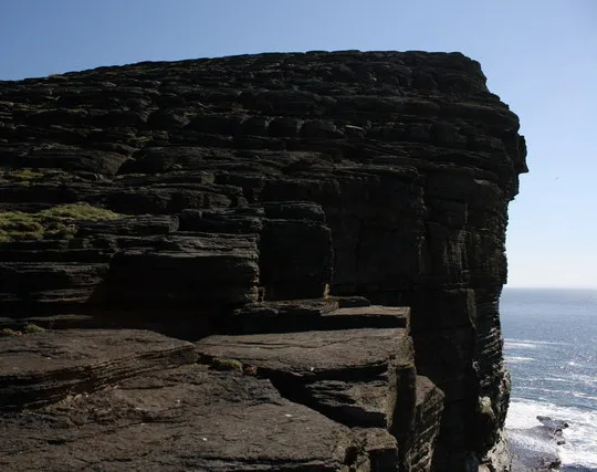 Layered sea cliffs at Noup Head, Westray